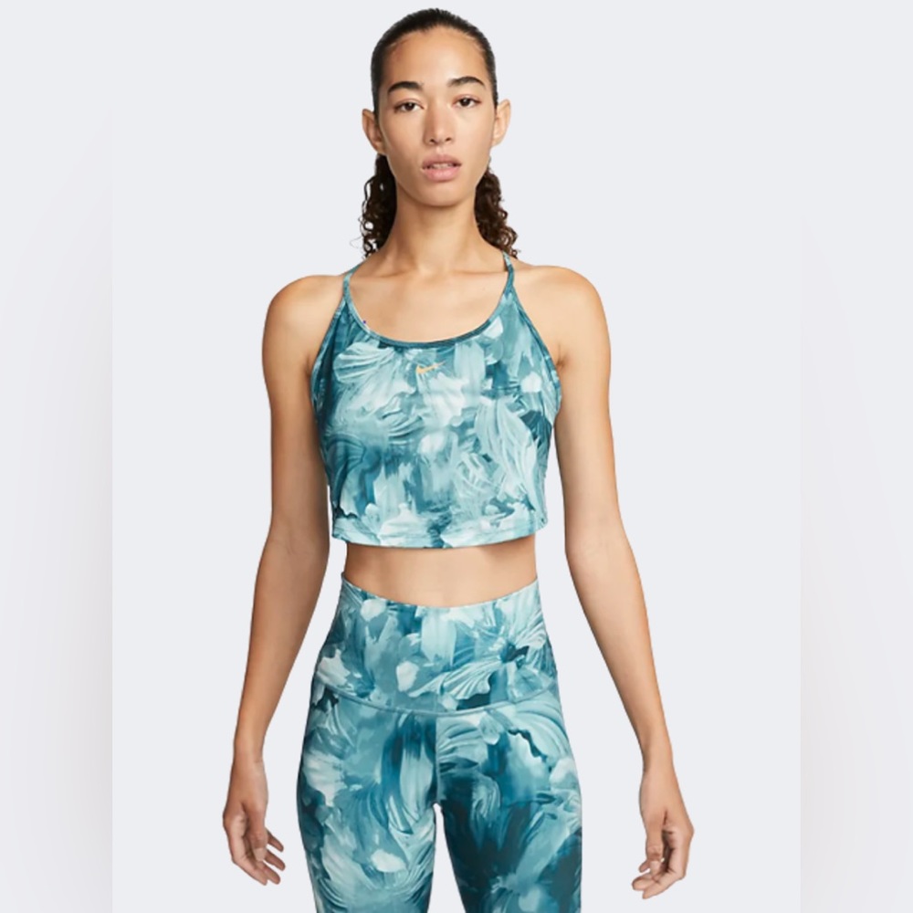 NWT Nike Dri-Fit One Training Tank Aqua Running Adjustable Racerback Activewear